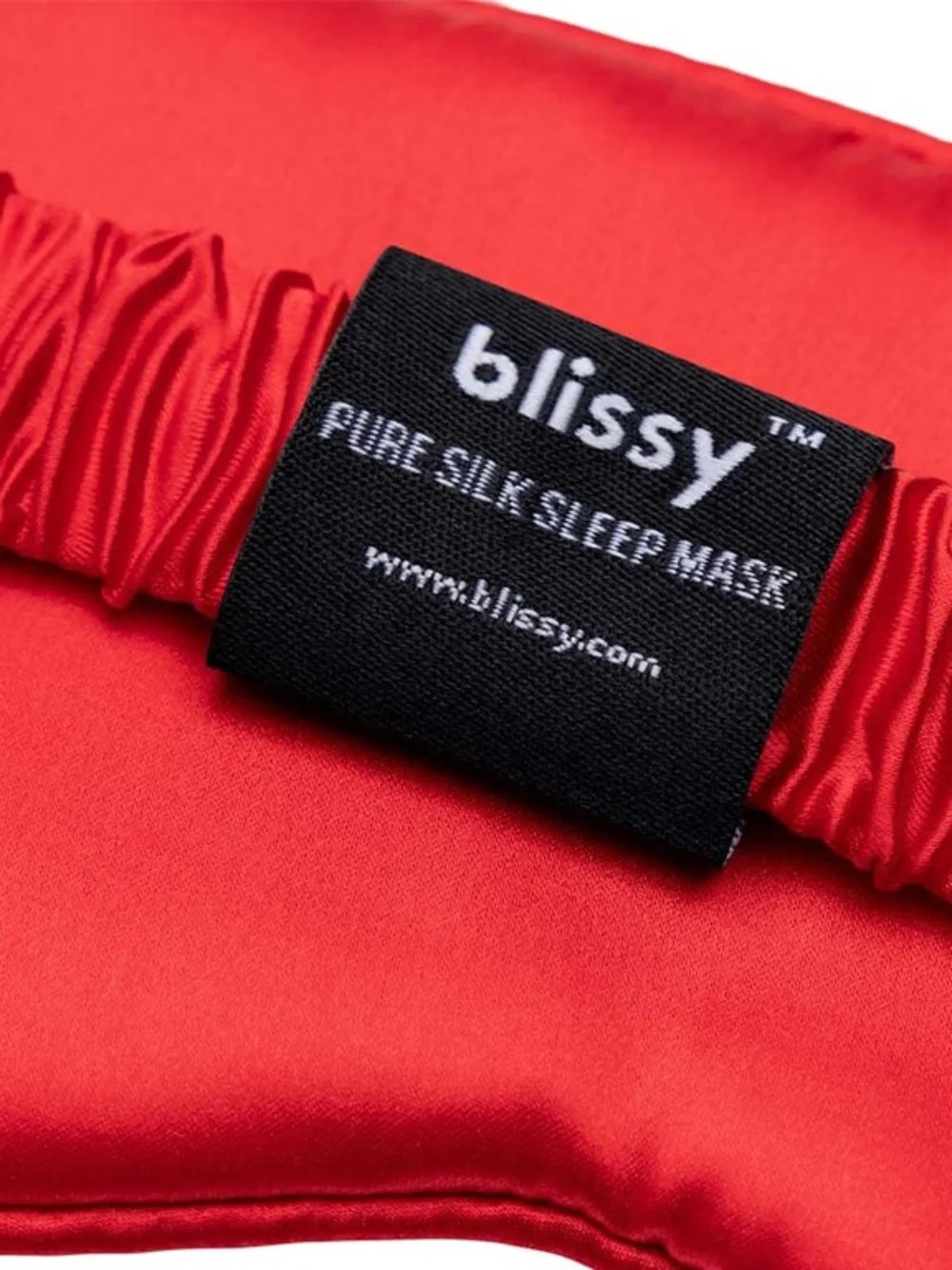 BLISSY 100% PURE MULBERRY SILK SLEEP MASK w/Travel Pouch in RED! NEW/SEALED BOX!